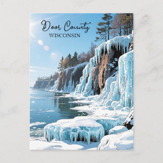 Cartão Postal Poema de Inverno do Condado de Door Wisconsin  