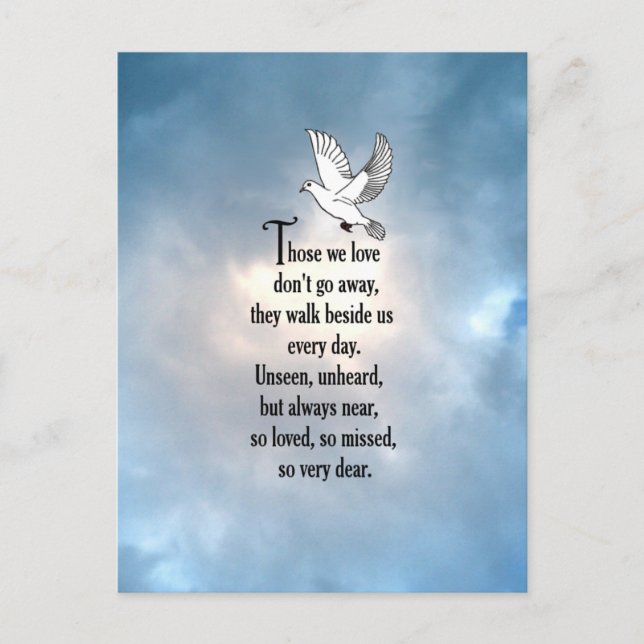 Cartão Postal Poema de Pássaro "Tão Amado" (Frente)