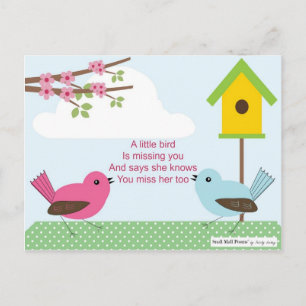 Cartão Postal Poema de Saudades de uma Menina: Casa de Pássaro e