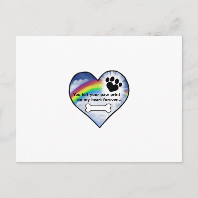 Cartão Postal Poema de Simpatia de Impressão de Paw (Frente)