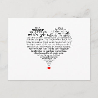 Cartão Postal poema dia de as mães