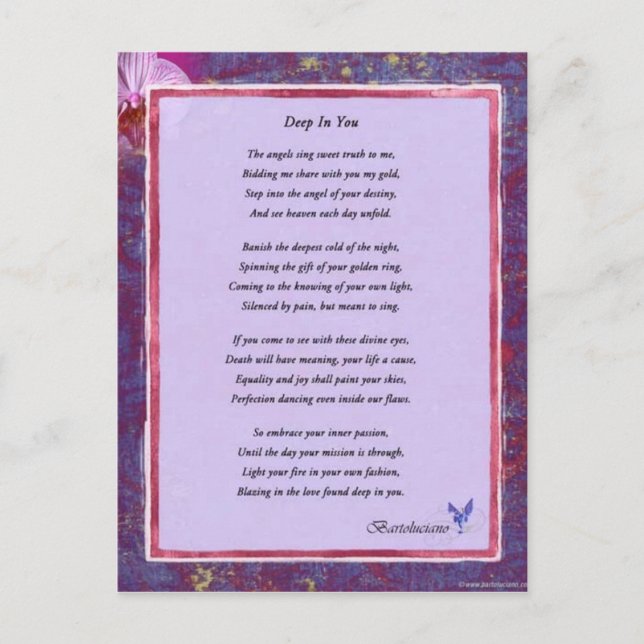 Cartão Postal Poema Profundo (Frente)