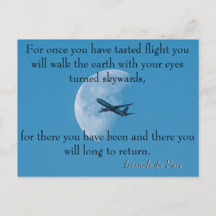 Cartão Postal Poema Voador Da Vinci 🚁 ✨ Especial Orçamental