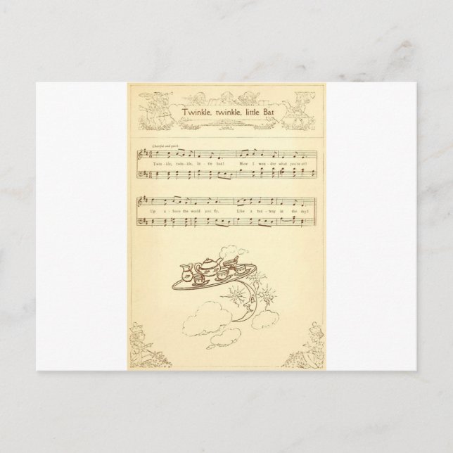 Cartão Postal Poemas líricos pequenos do bastão da cintilação de (Frente)