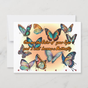 Cartão Postal Poesia e Borboletas em
