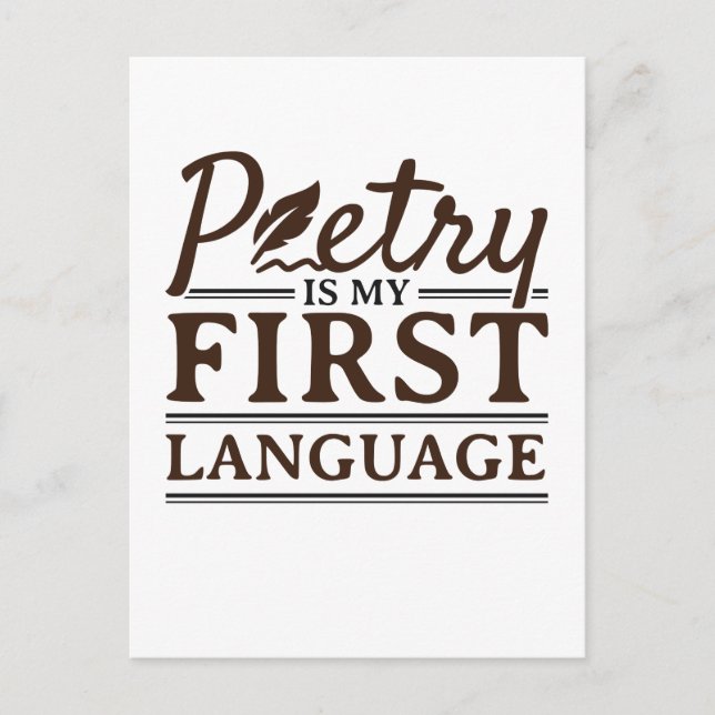 Cartão Postal Poesia É Minha Primeira Leitura Poeta De Poesia (Frente)