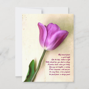 Cartão Postal Poético das tulipas magenta brilhantes