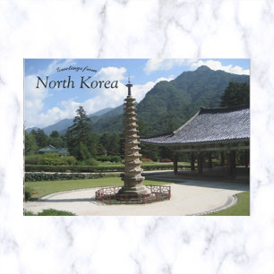 Cartão Postal Pohyon Temple Monte Myohyang Coreia do Norte