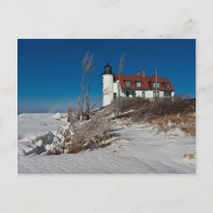 Cartão Postal Point Betsie Lighthouse no inverno