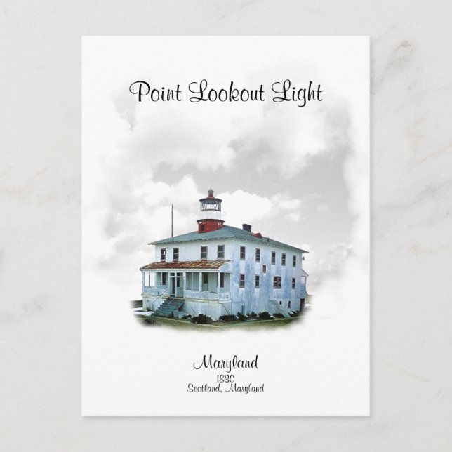 Cartão Postal Point Lookout Light - Maryland (Frente)