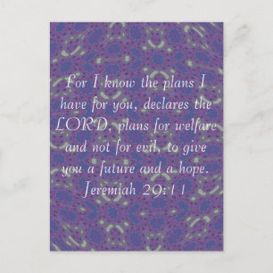Cartão Postal Pois eu sei os planos que tenho - Jeremias 29:11