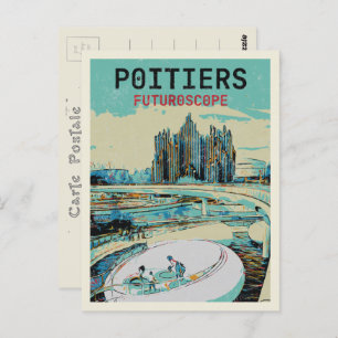 Cartão Postal Poitiers França vista do futuro parque temático Po
