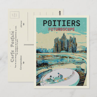 Cartão Postal Poitiers França vista do futuro parque temático Po
