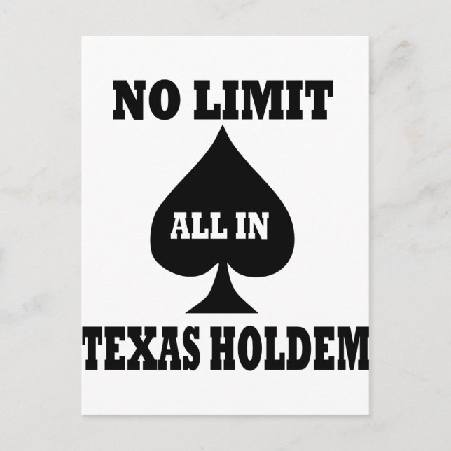 Cartão Postal Poker - Texas Holdem (Frente)