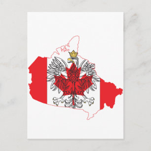 Cartão Postal Poland Canada Flag Map