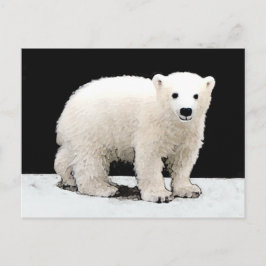 Cartão Postal Polar Bear Cub Painting - Arte Original