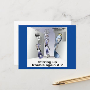 Cartão Postal Polícia de Silverware Engraçado do Rick London