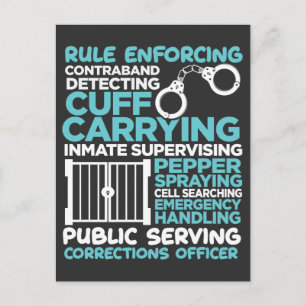 Cartão Postal Polícia de Trabalho do Agente de Correção