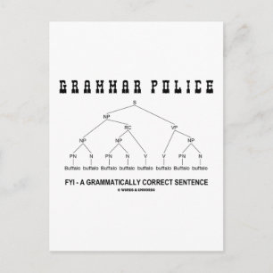Cartão Postal Polícia Gramática (Buffalo 8 Vezes A Frase Correta