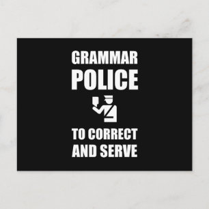 Cartão Postal Polícia Gramática Para Corrigir E Servir Engraç