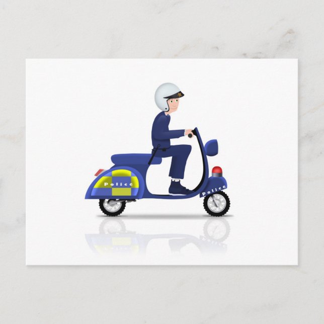 Cartão Postal Policial em Scooter (Frente)