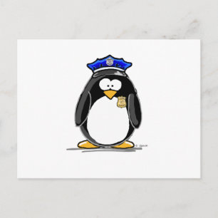 Cartão Postal Policial Penguin