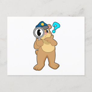 Cartão Postal Policial urso Lupa