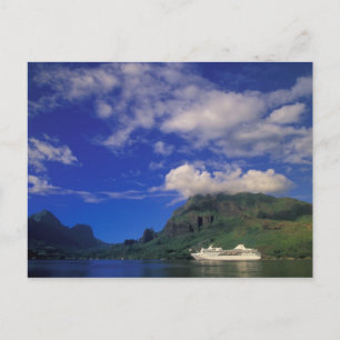 Cartão Postal Polinésia Francesa, Moorea. Baía de Cooks. Navio d