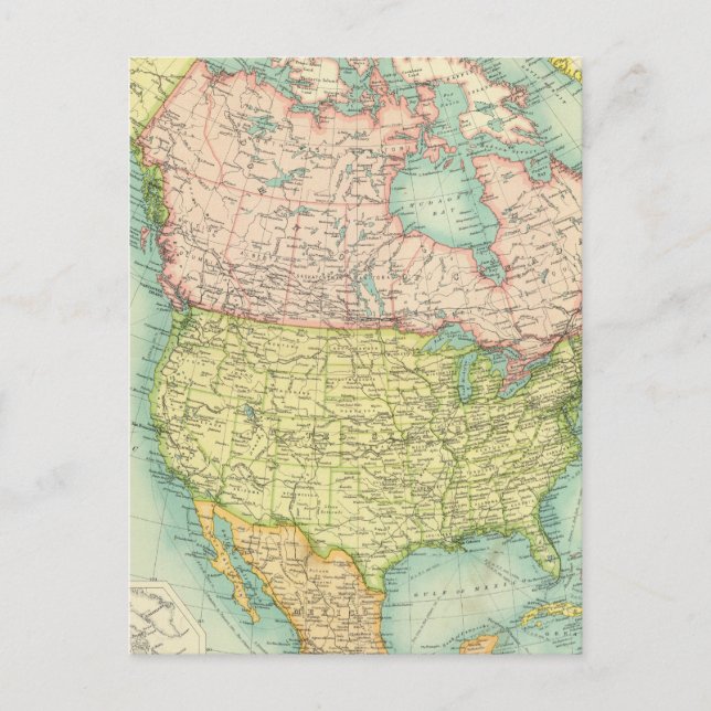 Cartão Postal Política da América do Norte (Frente)