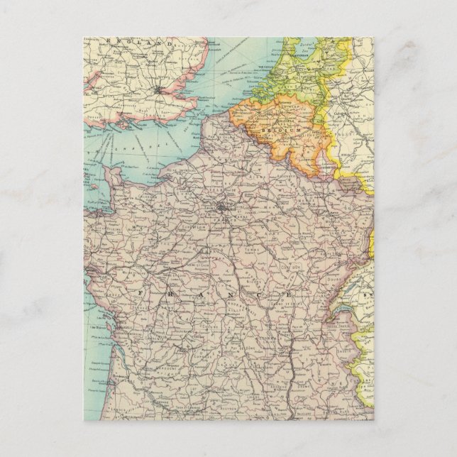 Cartão Postal Política da França, Bélgica e Holanda (Frente)