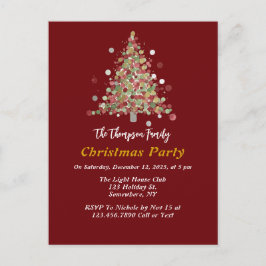 Cartão Postal Polka Dot Tree Christmas Party