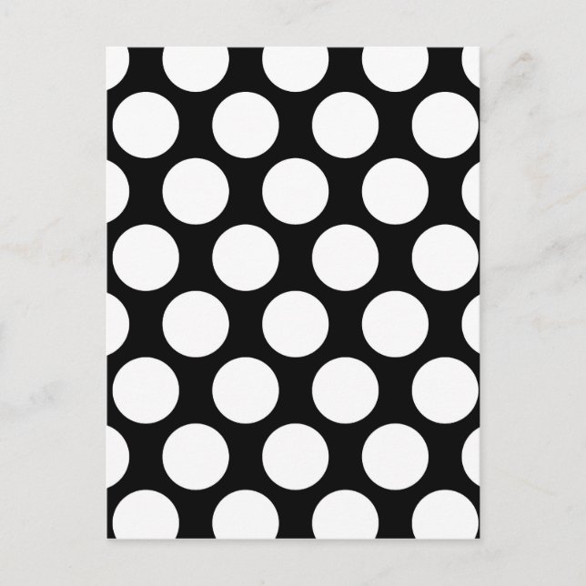Cartão Postal Polkadot Preto e Branco (Frente)