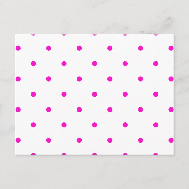 Cartão Postal Polkadots Rosa Pequenos (Frente)