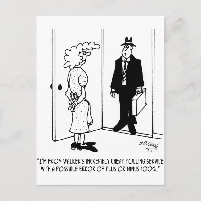 Cartão Postal Polling com Possível Erro de Mais ou Menos 100% (Frente)