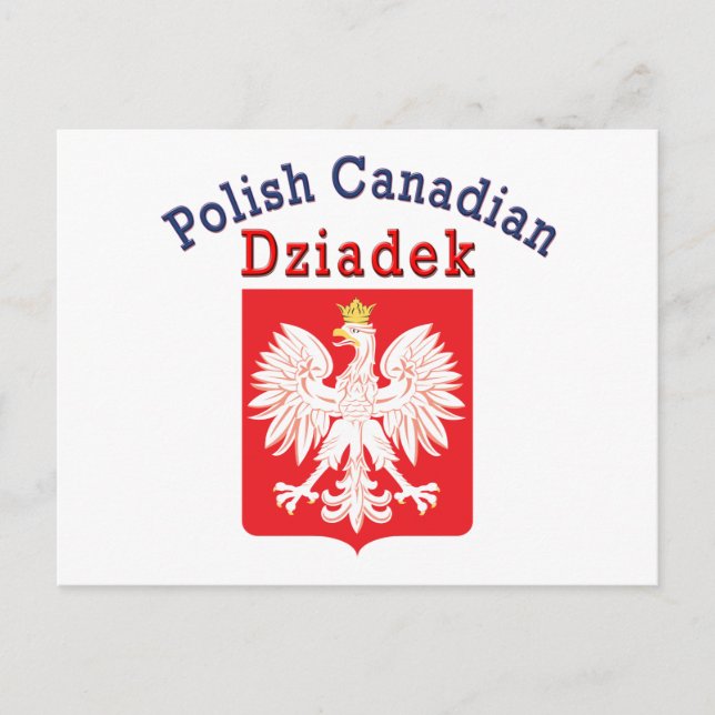 Cartão Postal Polonês canadiano Shield Dziadek (Frente)
