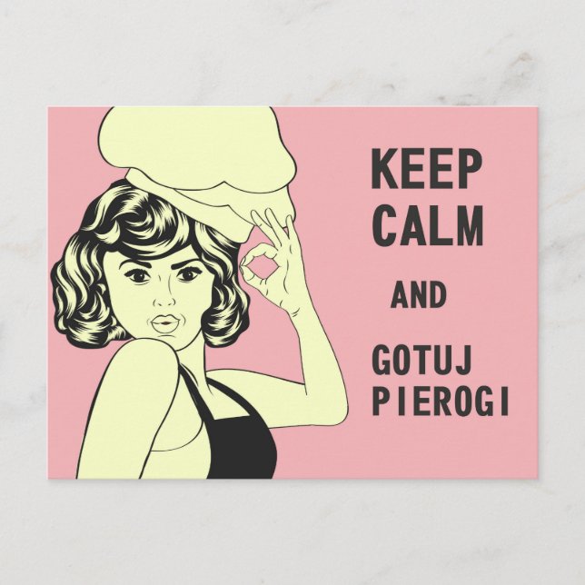 Cartão Postal Polonês Encantado Dizendo Pierogi (Frente)