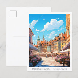 Cartão Postal Polônia Rynek Starego Myasta Varsóvia