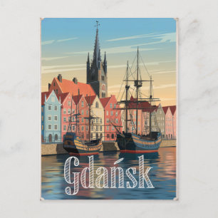 Cartão Postal Polônia vintage de Gdansk