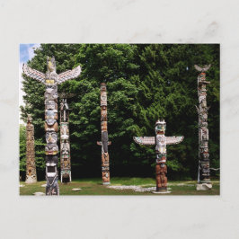 Cartão Postal Polos de totem nativos americanos, Vancouver, brit