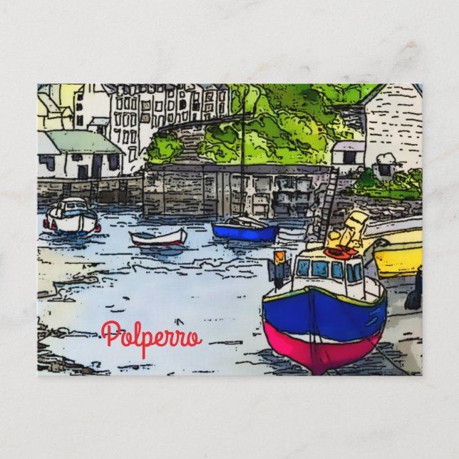 Cartão Postal Polperro (Frente)
