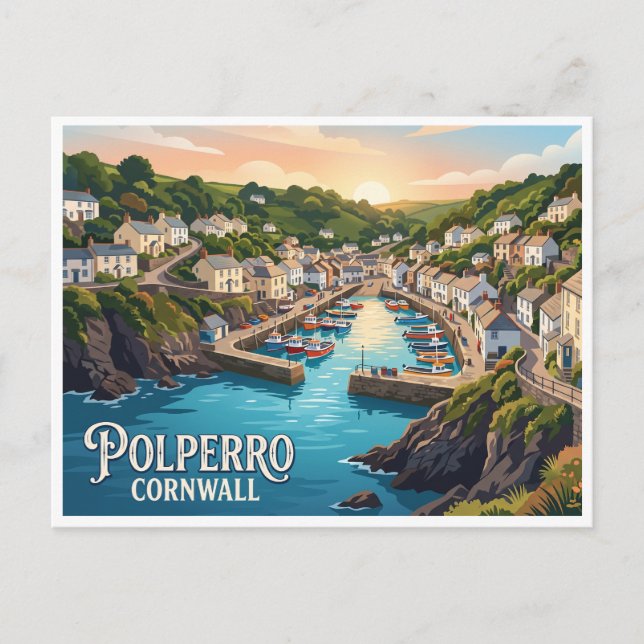 Cartão Postal Polperro Inglaterra (Frente)