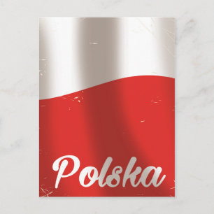 Cartão Postal Polska, cartaz de viagem antigo da Polônia