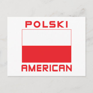 Cartão Postal Polski American Flag