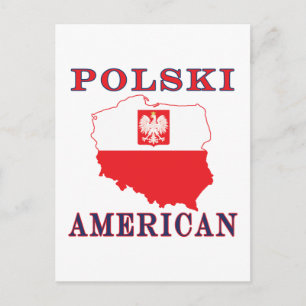 Cartão Postal Polski American Map