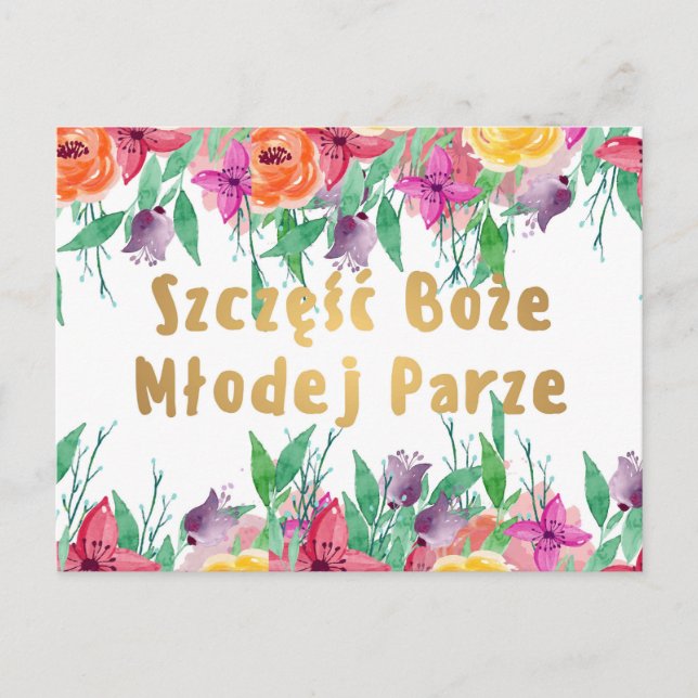 Cartão Postal Polsku Polônia de Wedding Polsku polonês (Frente)