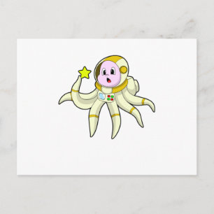 Cartão Postal Polvo como Mergulhador com Estrela