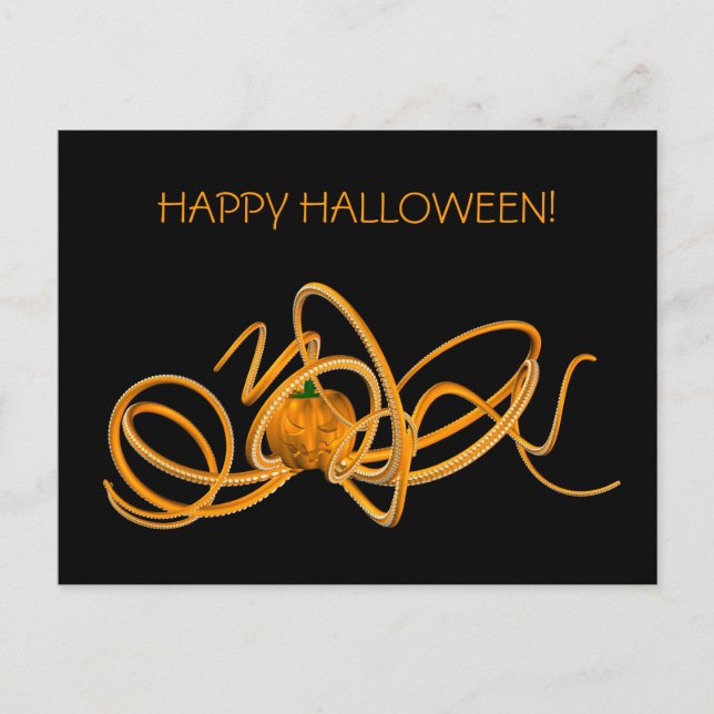 Cartão Postal Polvo de Halloween Fofo (Frente)