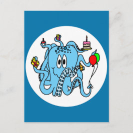 Cartão Postal Polvo do aniversário