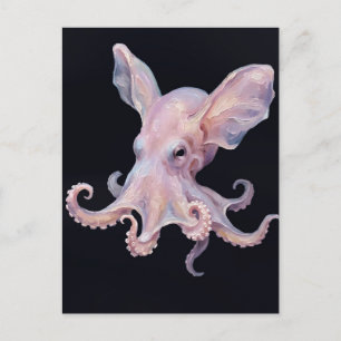Cartão Postal Polvo Dumbo — Arte de Pintura a Óleo Impasto do Ma