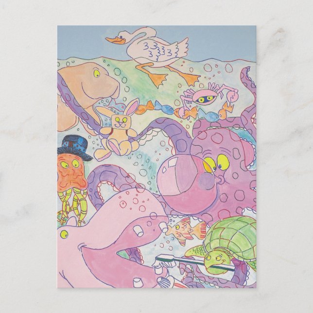 Cartão Postal Polvo e amigos (Frente)